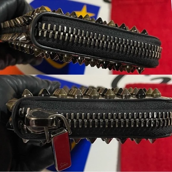 CHRISTIAN LOUBOUTIN Camouflage Black
& Gold Panettone Wallet Spiked, Zippy Camo - Picture 7 of 16